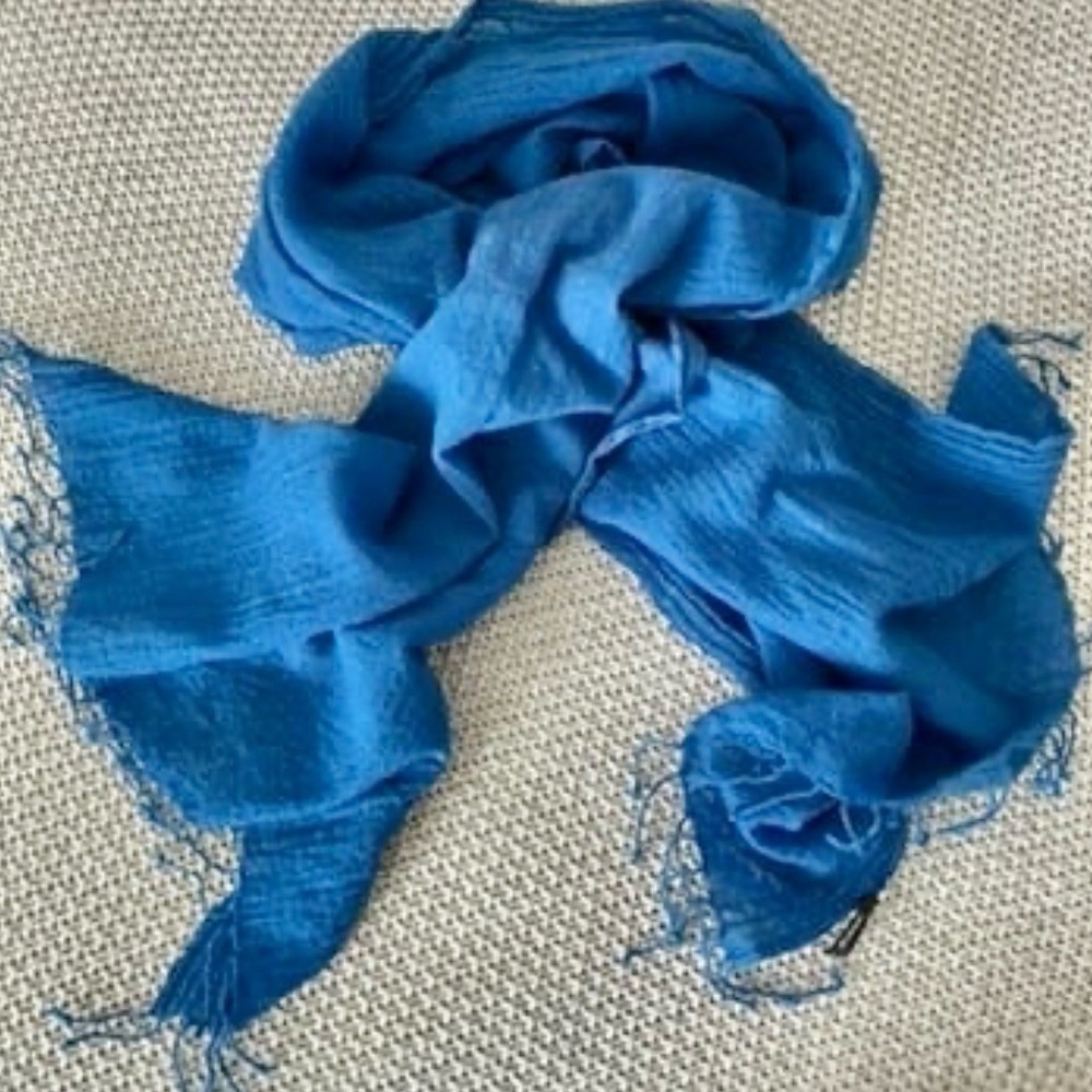 100% Pure Wool Scarf Royal Blue 23X68